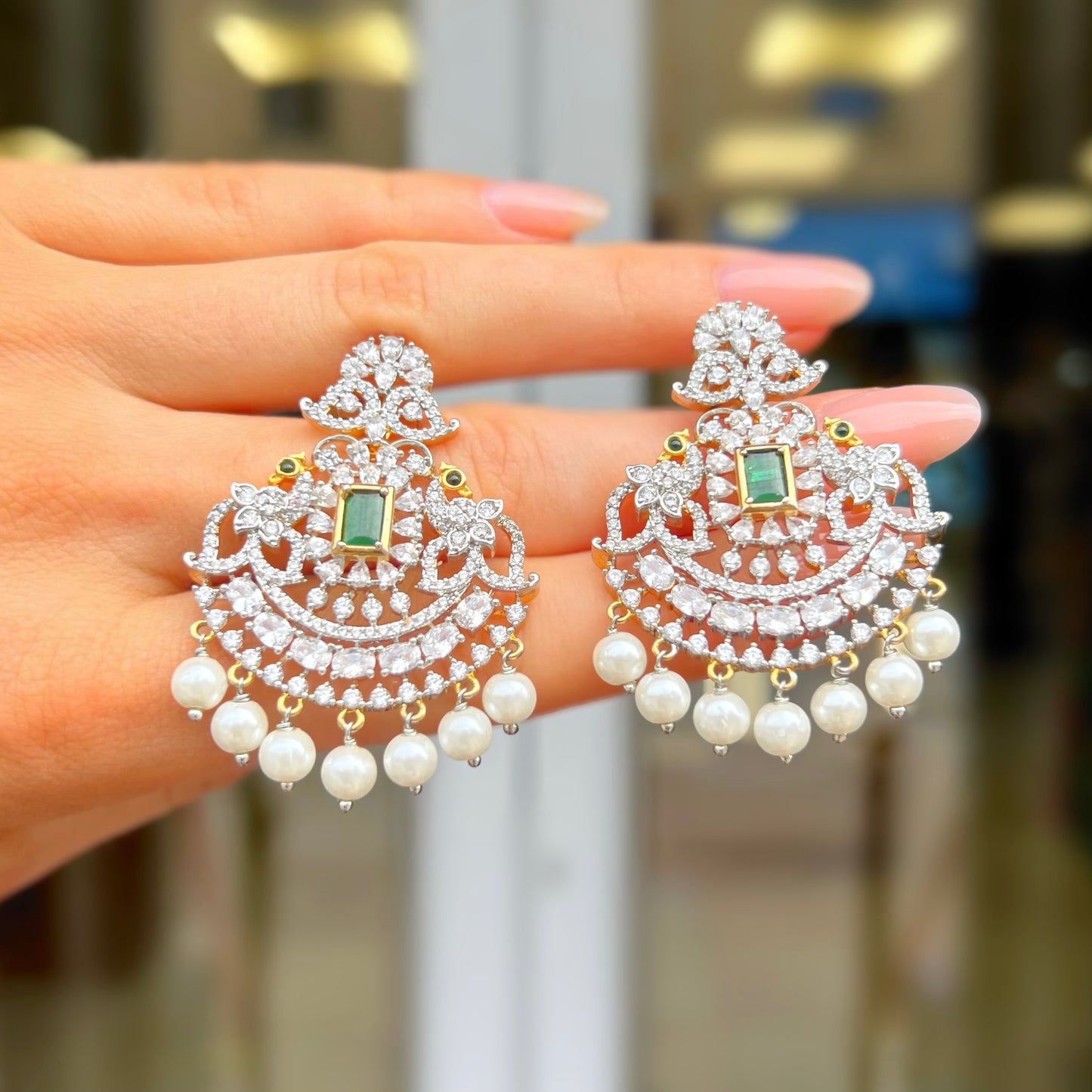 Indian Wedding Jewellery Set - Earrings & Necklace