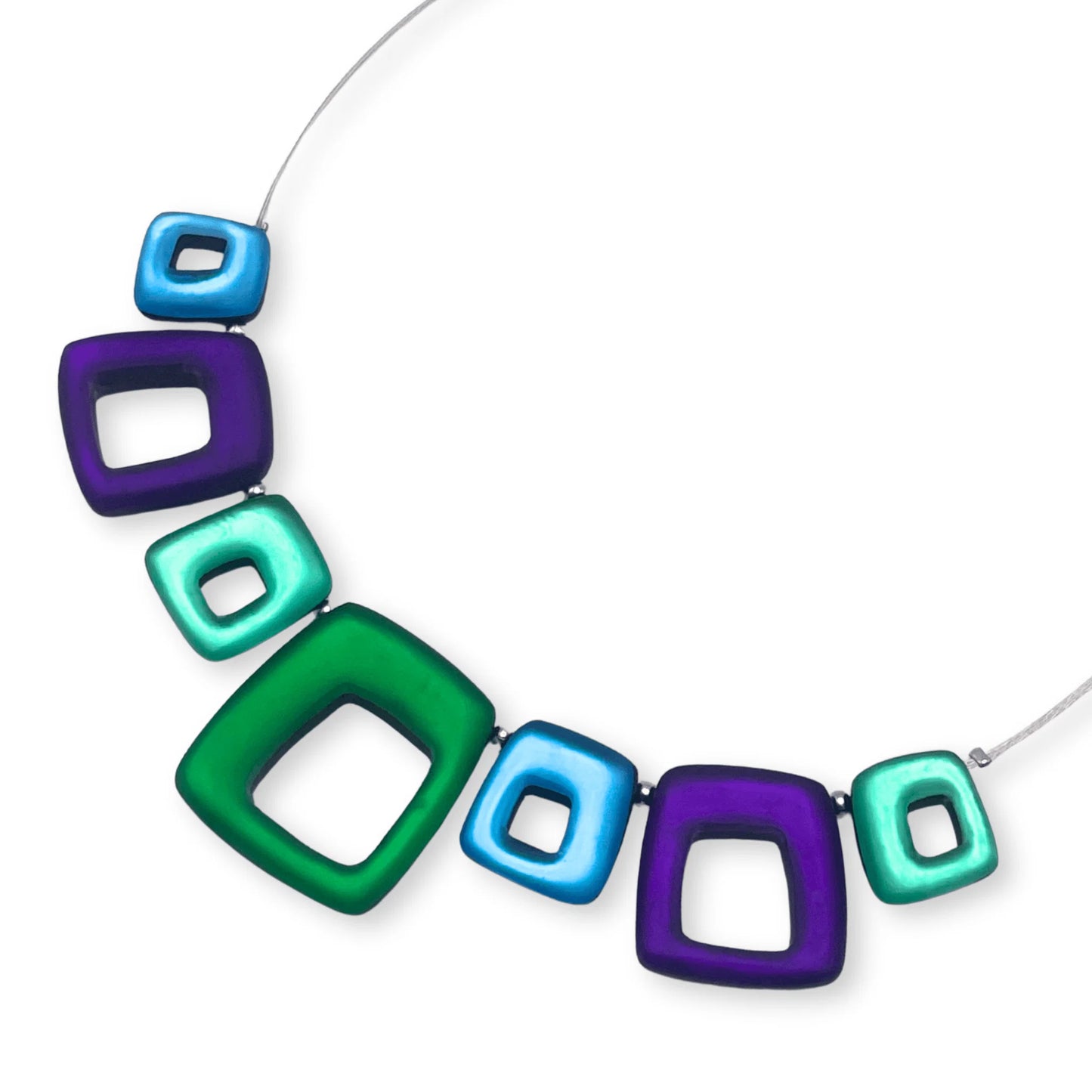 Pre-Order | Aurora Hollow Squares Necklace | Watch This Space