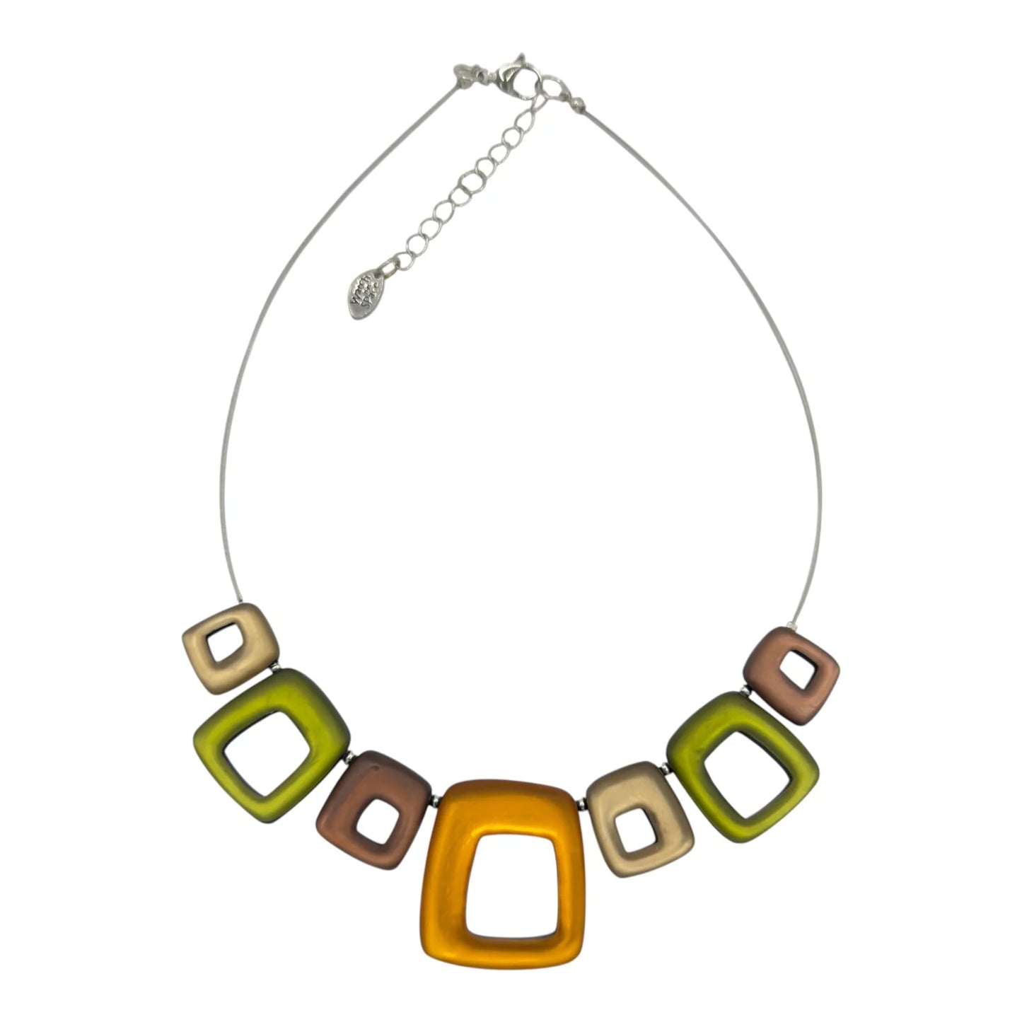 Pre-Order | Pistachio Hollow Squares Necklace | Watch This Space