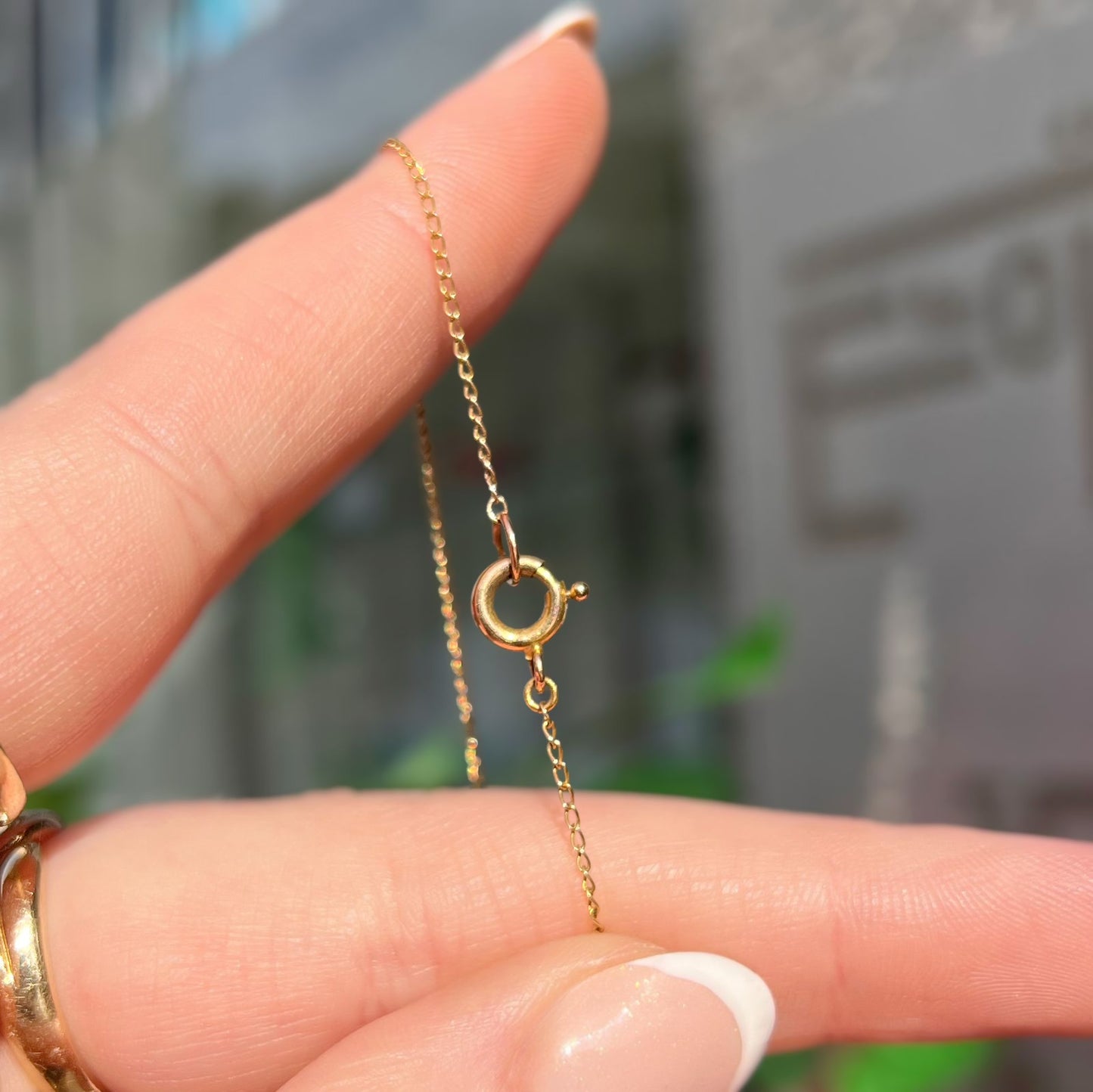 Vintage 9ct Yellow Gold Smoky Topaz Navette Shaped Necklace