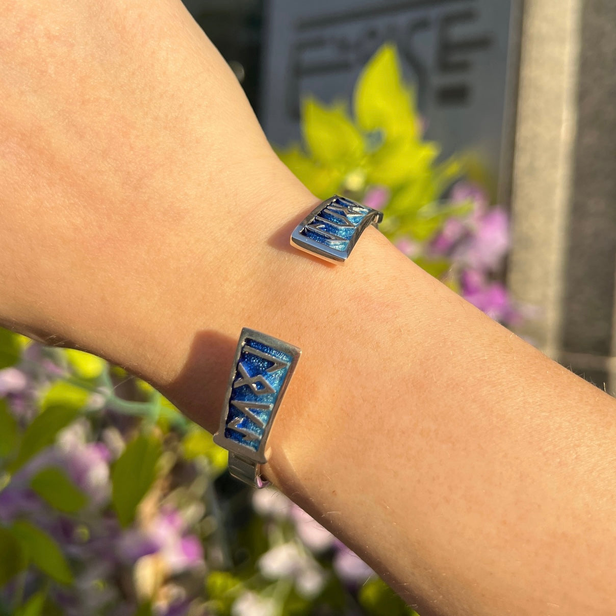 Sterling Silver Sheila Fleet Runic 'Orkney Isles' Bangle