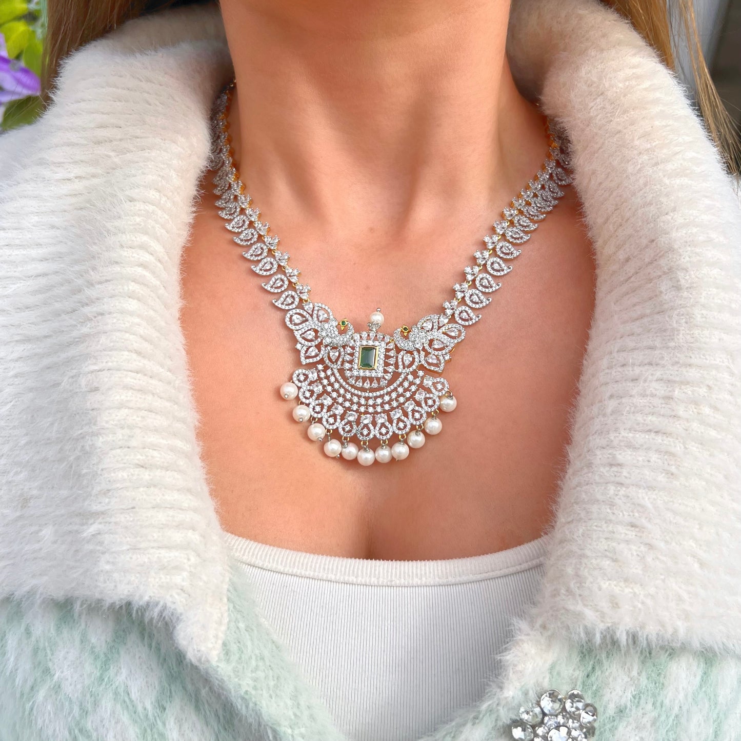 Indian Wedding Jewellery Set - Earrings & Necklace