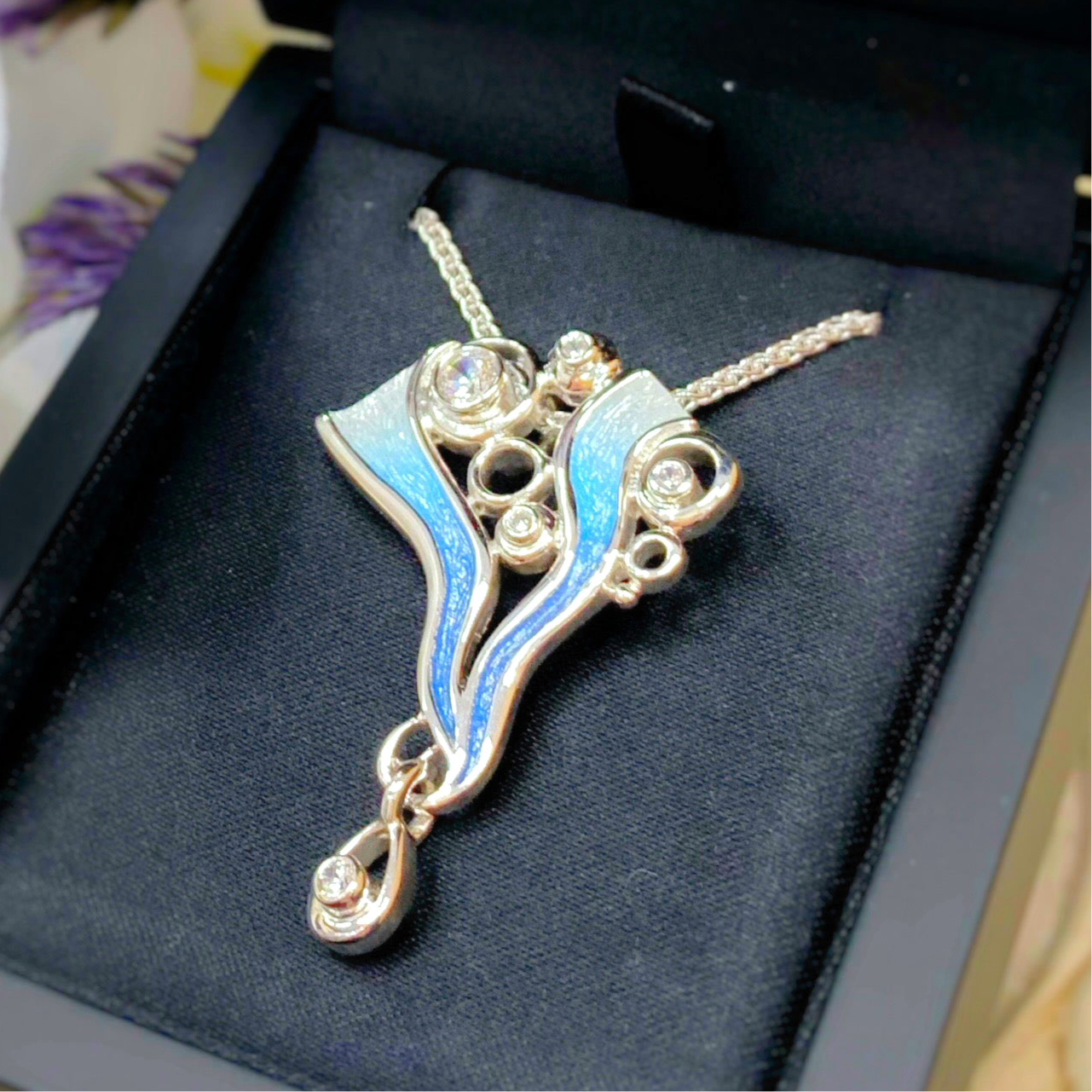 Sterling Silver Sheila Fleet 'Arctic Stream' Droplet Pendant