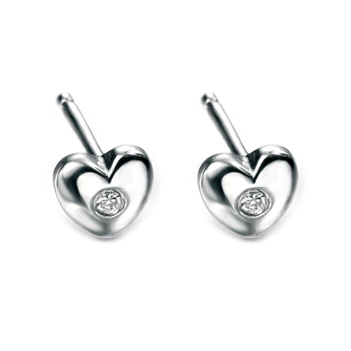 Children’s D for Diamond Heart Stud Earrings