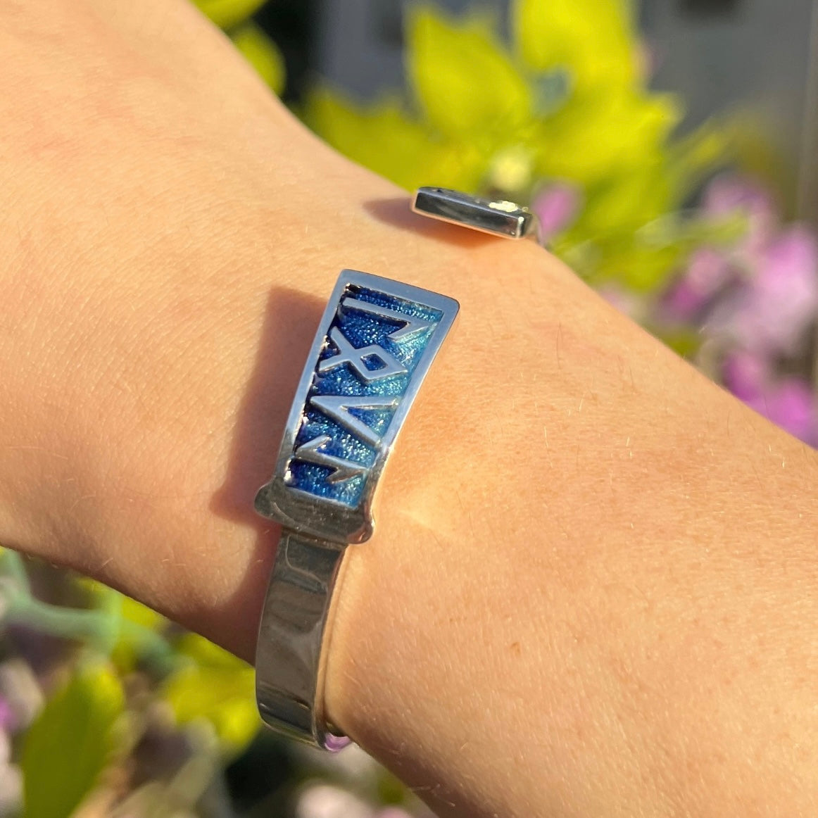 Sterling Silver Sheila Fleet Runic 'Orkney Isles' Bangle