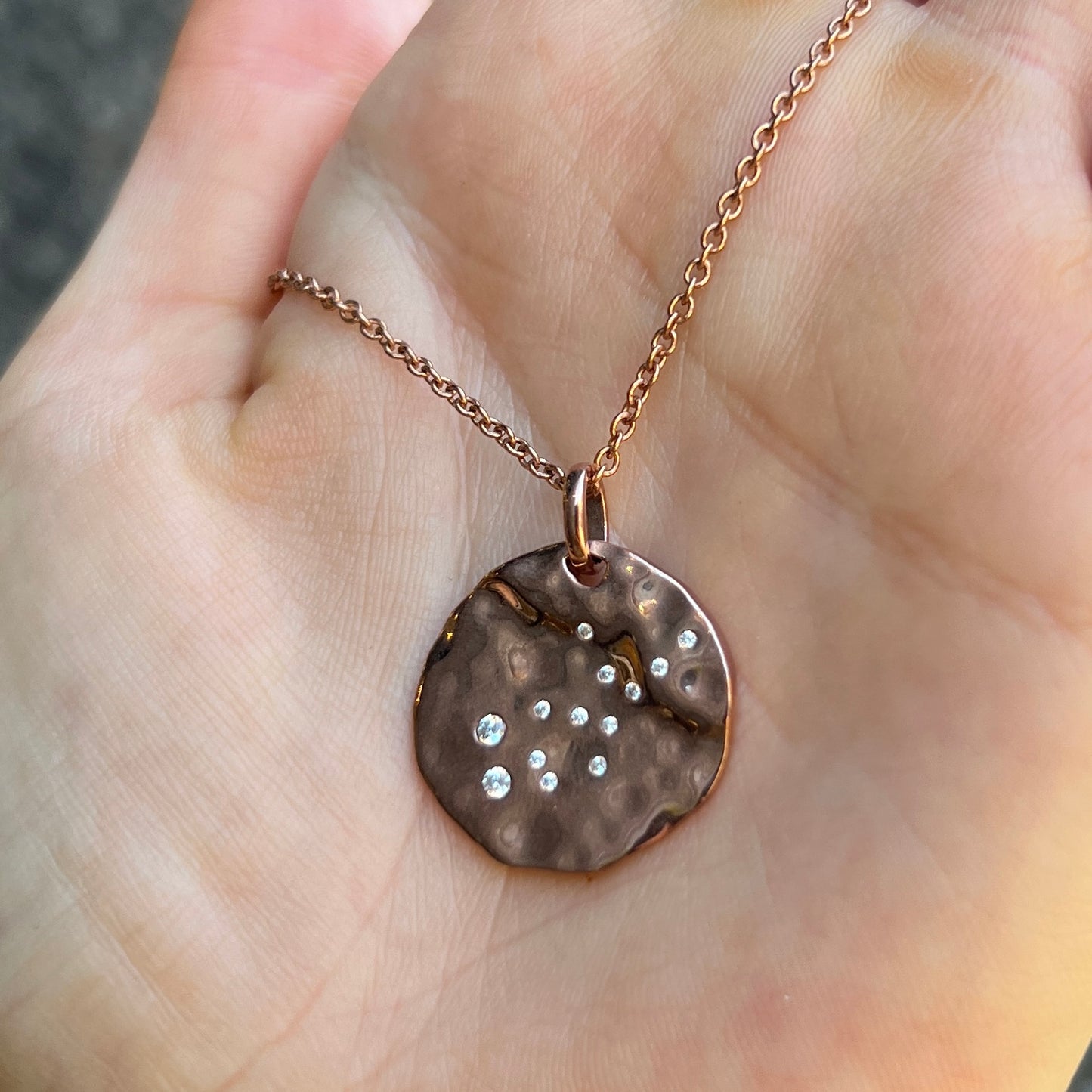 9ct Rose Gold Plated Star Sign Constellation Necklace