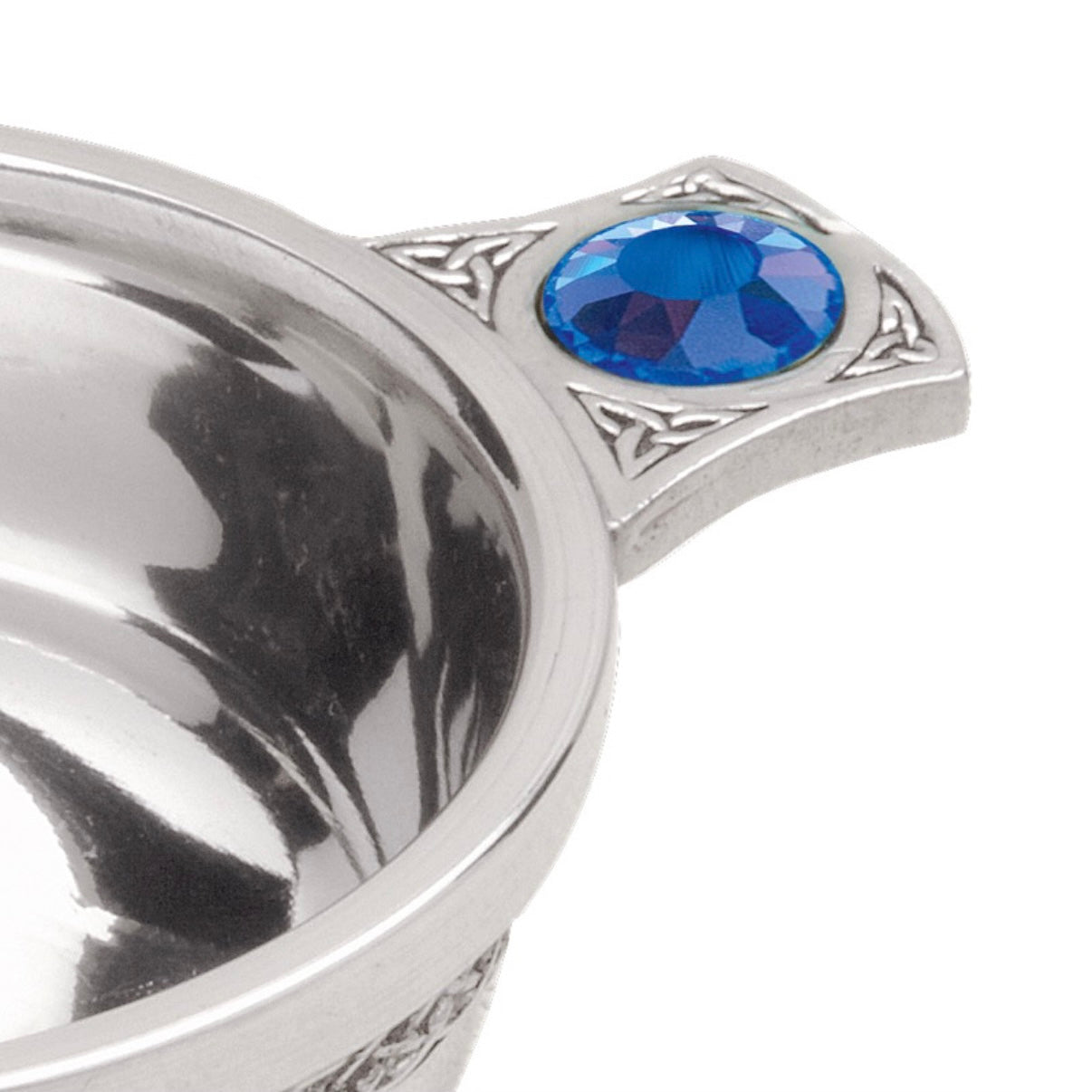 3" Celtic Pewter Quaich With Choice of Coloured Stone