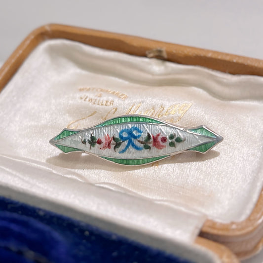 Vintage Sterling Silver Scandinavian Enamel Brooch