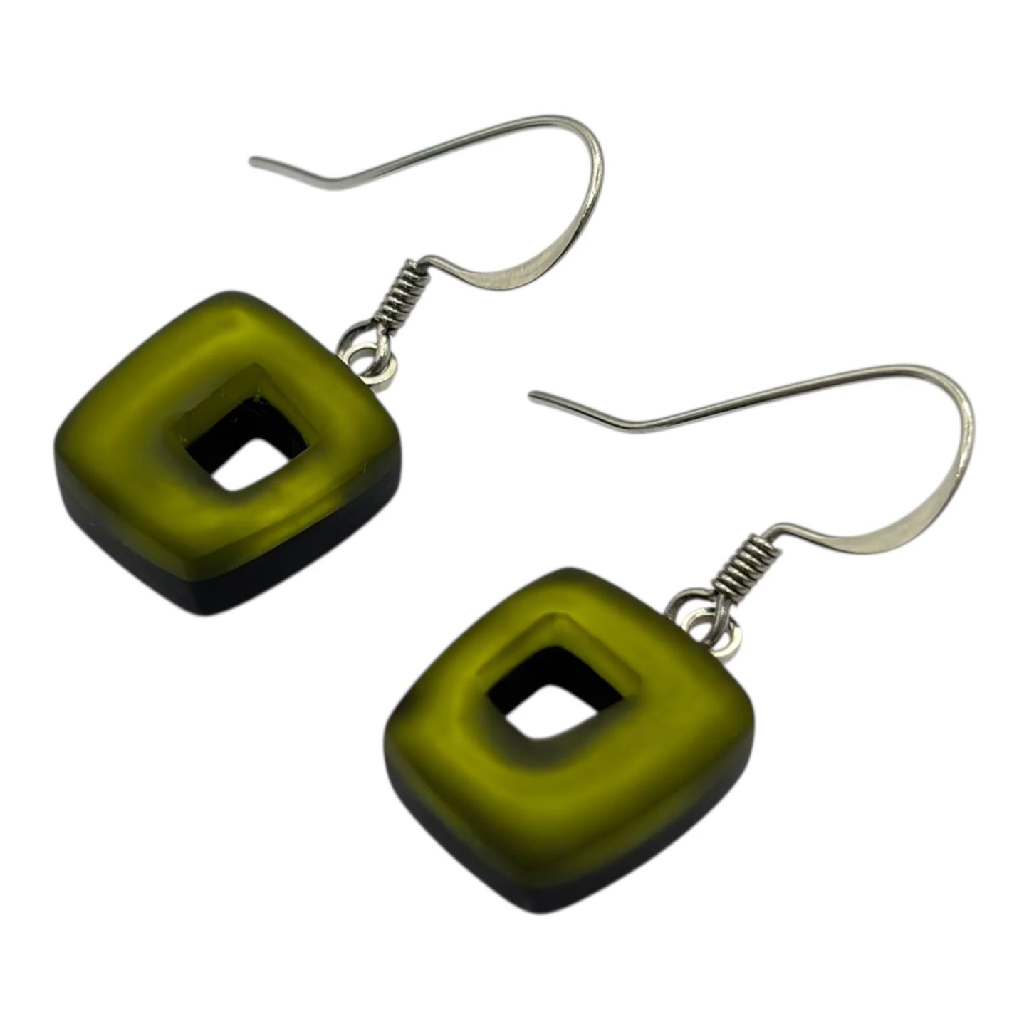 Pre-Order | Pistachio Hollow Square Drop Earrings | Watch This Space