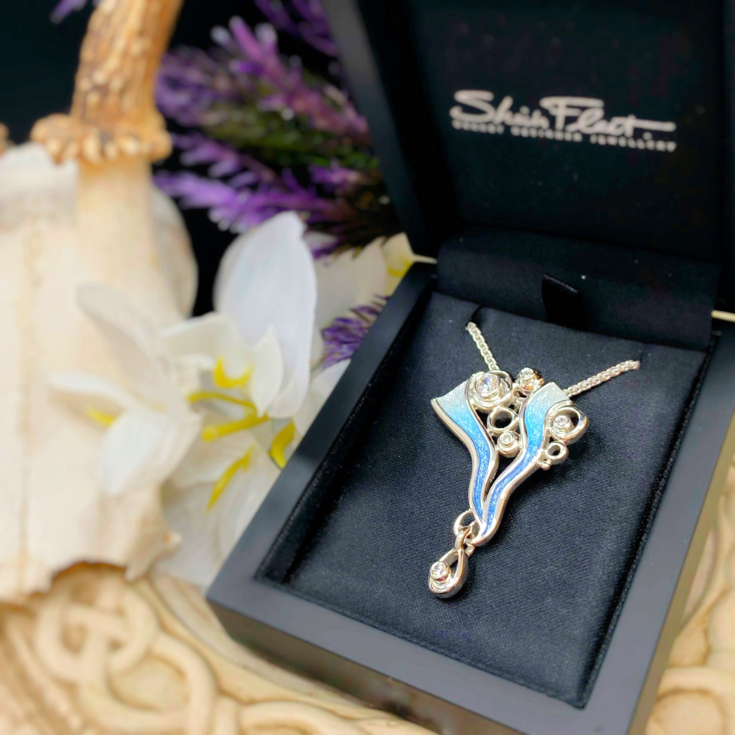 Sterling Silver Sheila Fleet 'Arctic Stream' Droplet Pendant