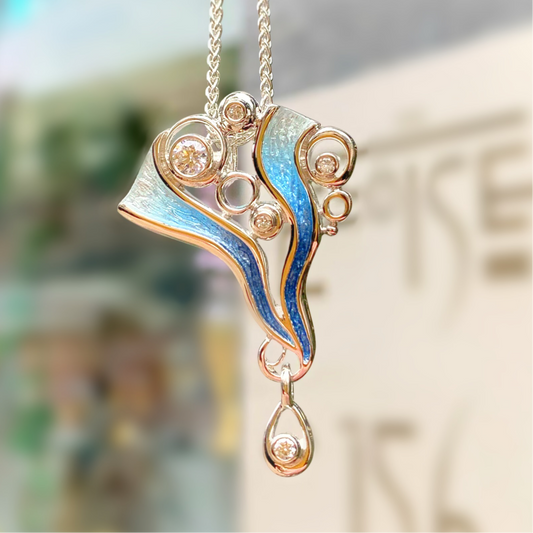 Sterling Silver Sheila Fleet 'Arctic Stream' Droplet Pendant