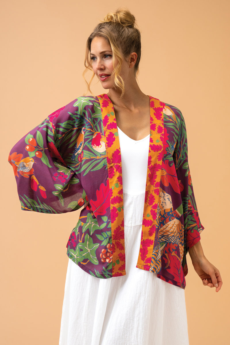 Powder Accessories Winter Wonderland Kimono Jacket in Damson Mix