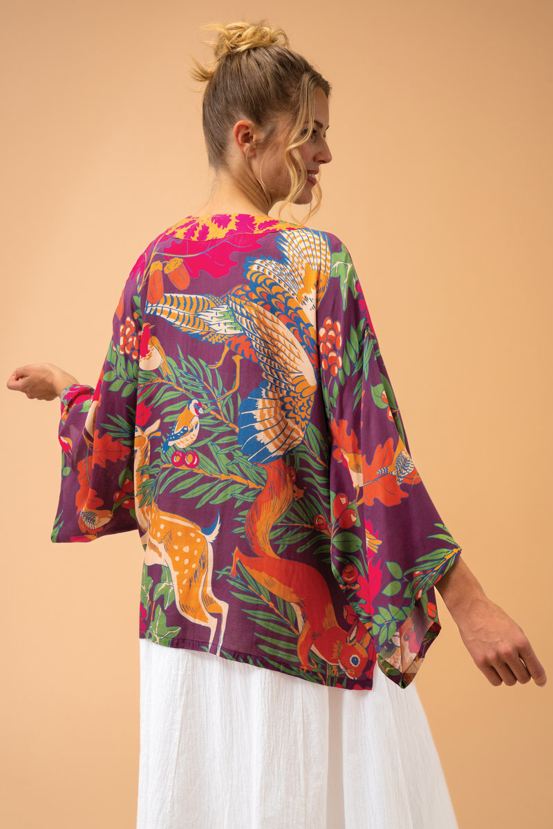 Powder Accessories Winter Wonderland Kimono Jacket in Damson Mix