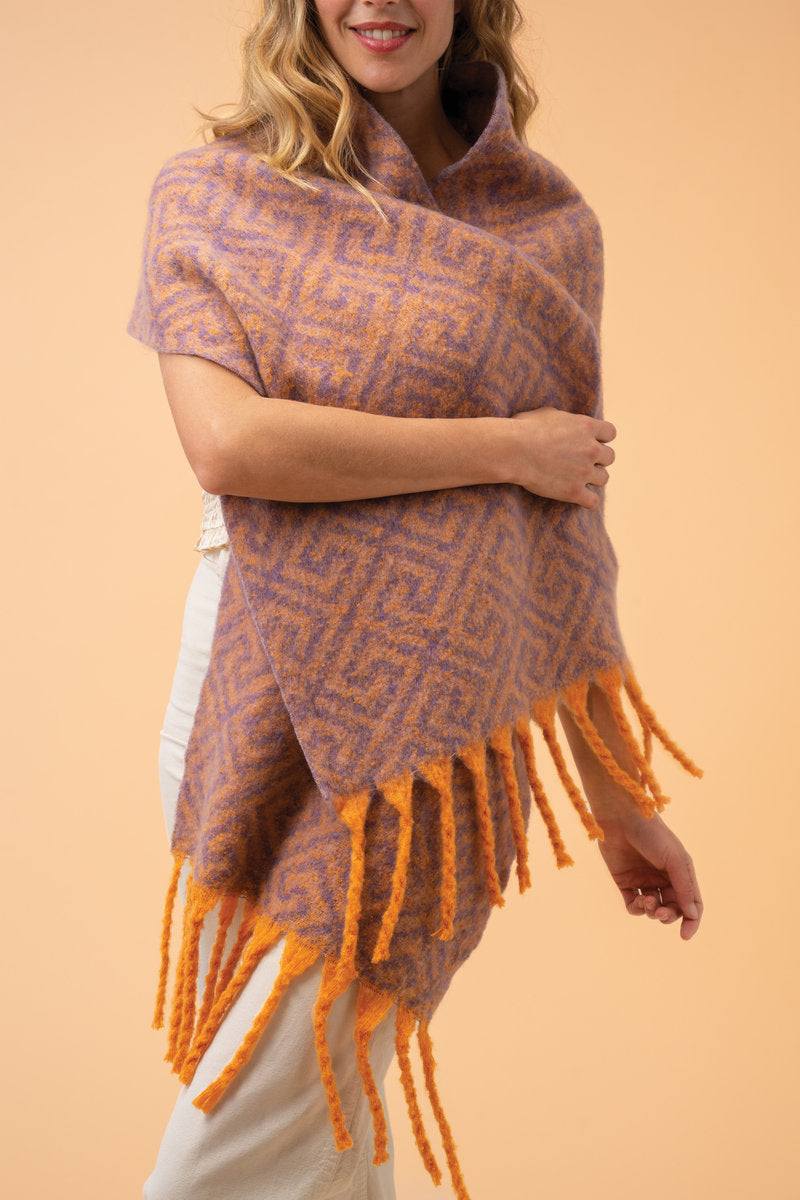Powder Accessories Athena Cosy Scarf - Tangerine & Lavender