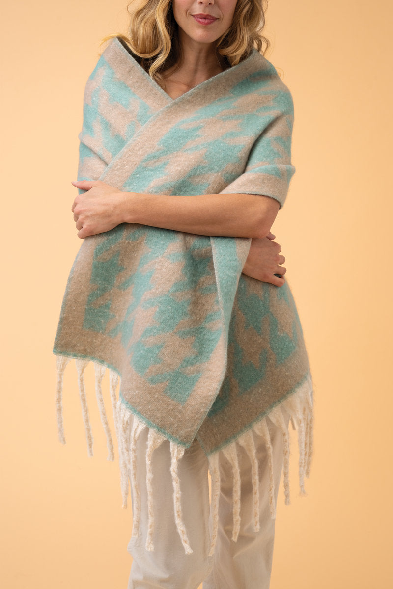 Powder Accessories Harper Cosy Scarf - Aqua & Taupe