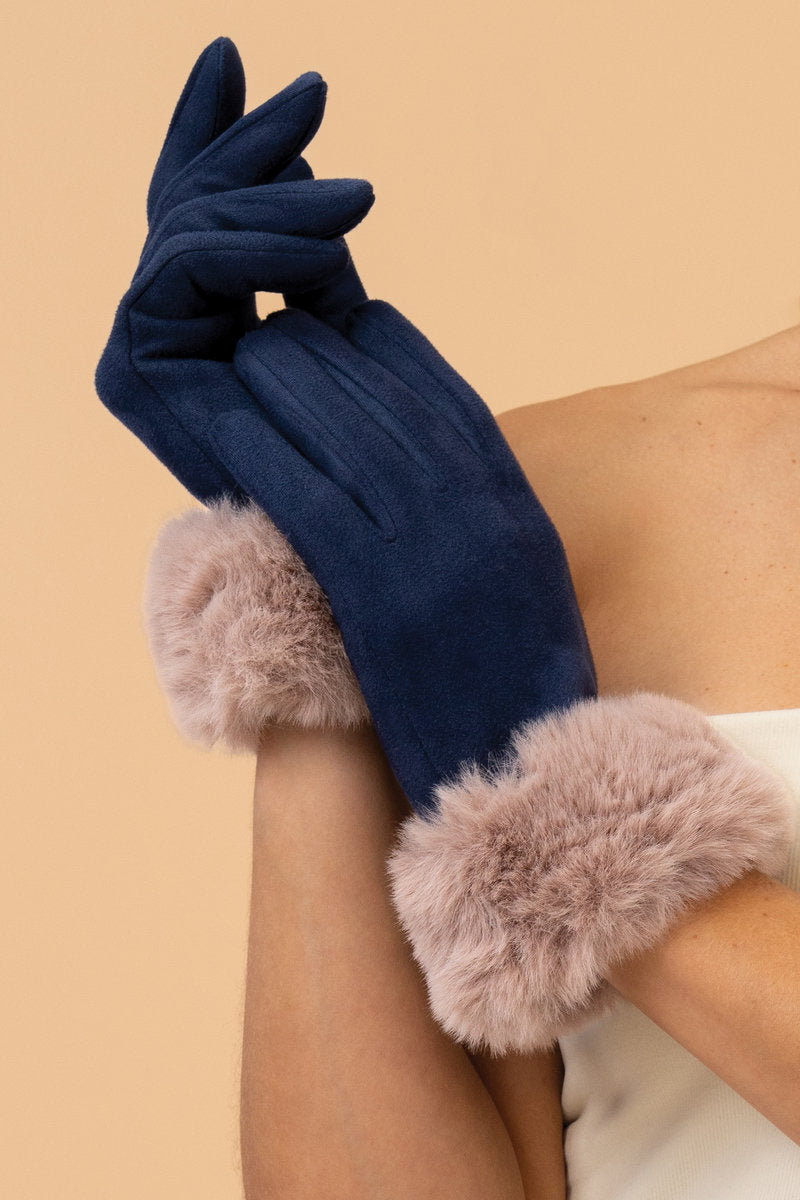 Powder Accessories Bettina Gloves - Navy & Taupe