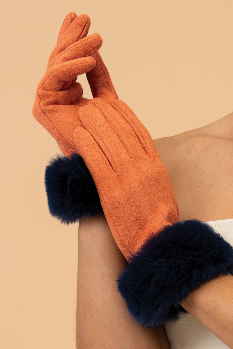Powder Accessories Bettina Gloves - Tangerine & Navy