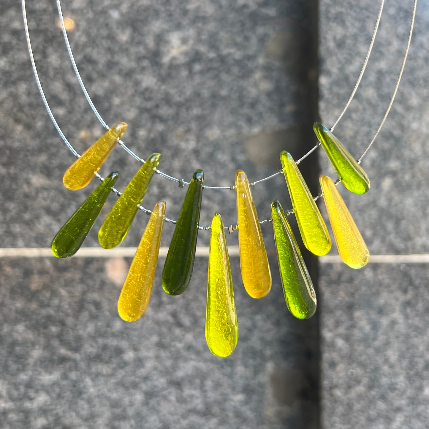 ‘Watch This Space’ Green Icicle Necklace