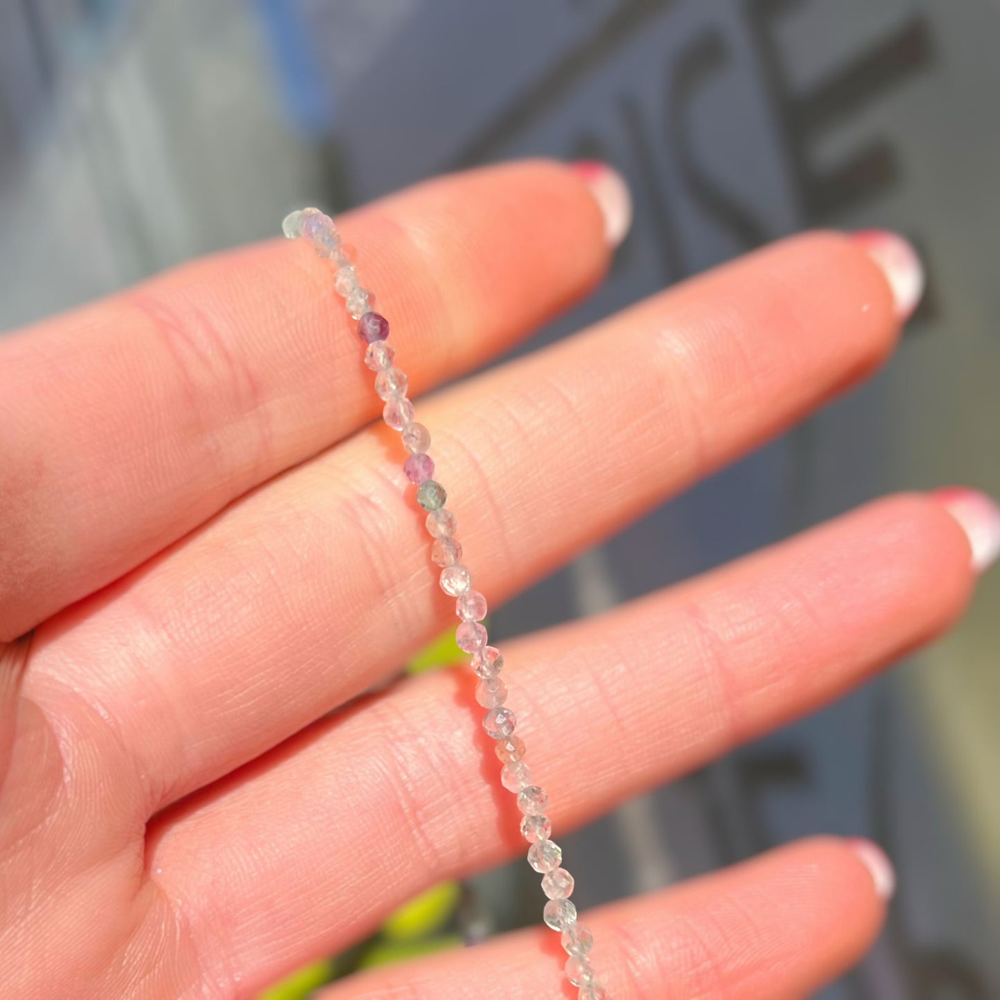 Mystical Sterling Silver Dreamy Aquamarine and Fluorite Beaded Chain Necklace