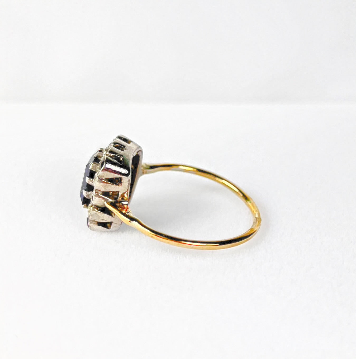 Striking Vintage Sapphire and Cubic Zirconia Dress Ring - Size O ½