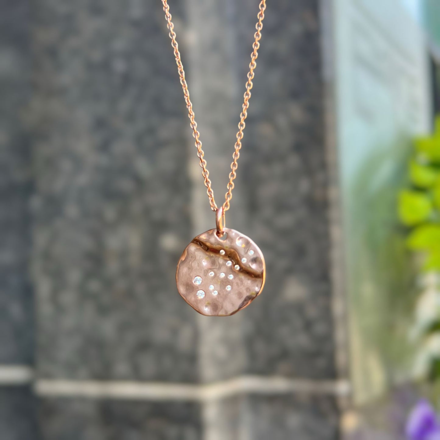 9ct Rose Gold Plated Star Sign Constellation Necklace