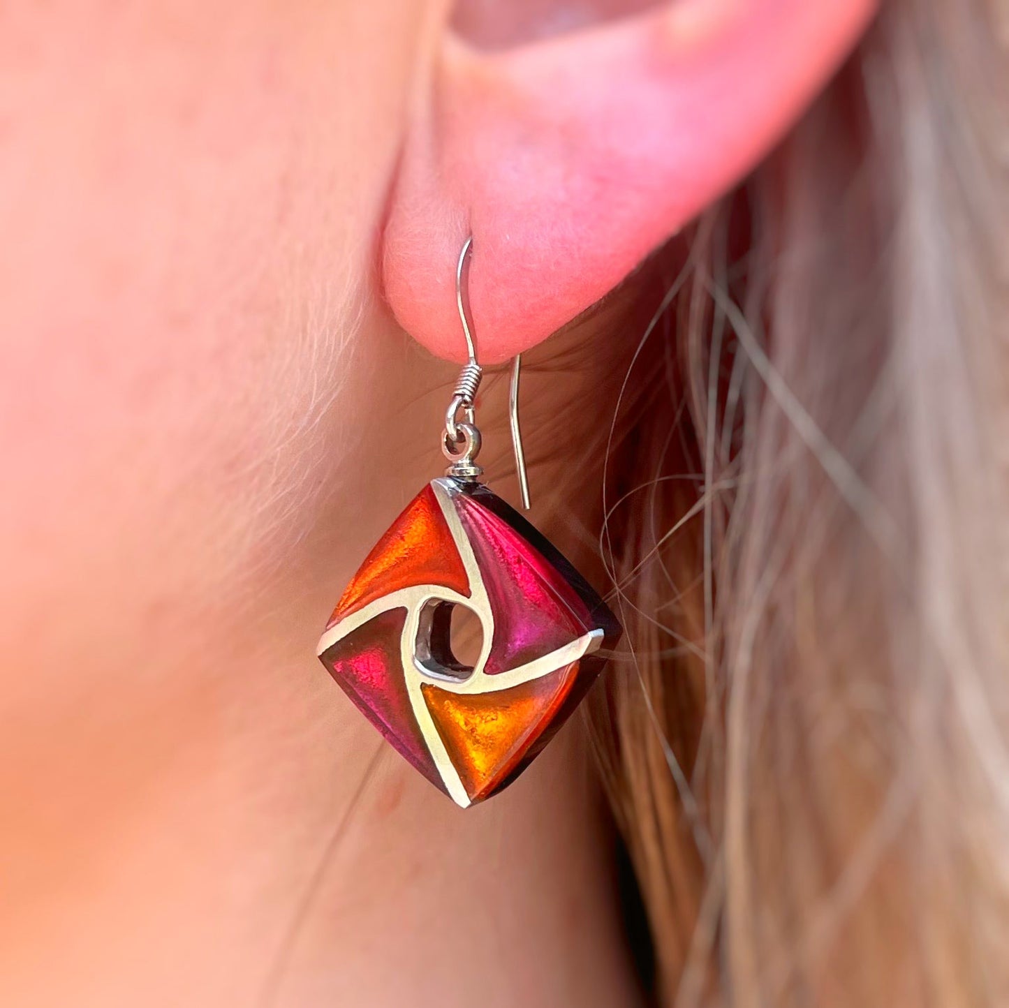 Watch This Space Warm Toned Square Earrings