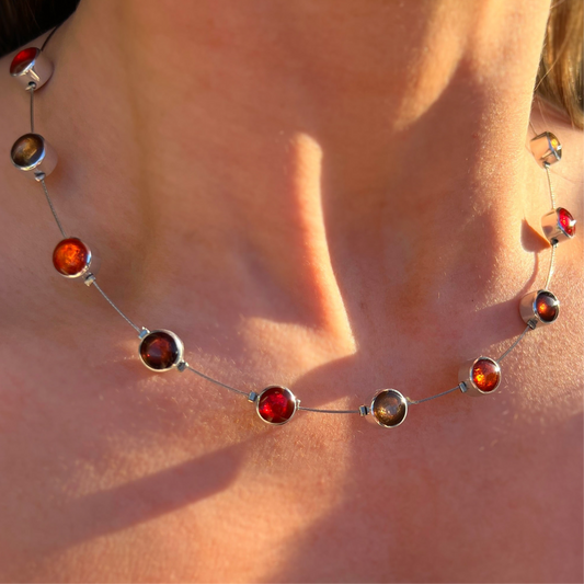 Watch This Space Red and Dot Choker Necklace