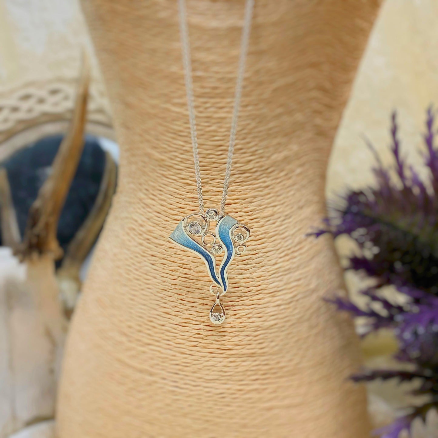 Sterling Silver Sheila Fleet 'Arctic Stream' Droplet Pendant