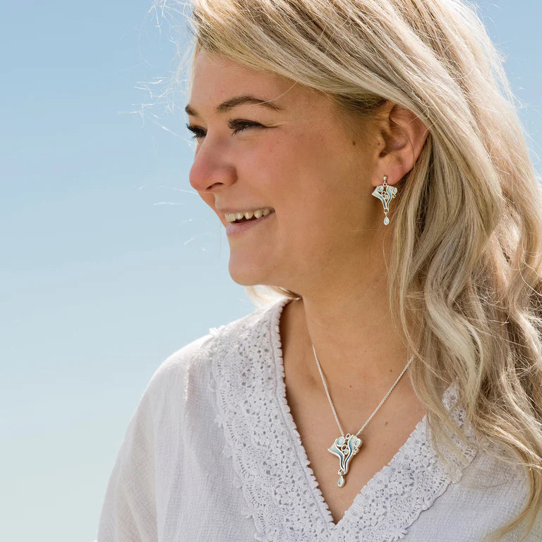Sterling Silver Sheila Fleet 'Arctic Stream' Droplet Pendant