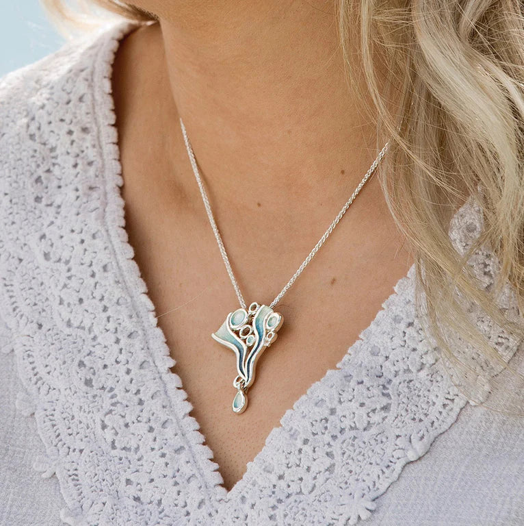 Sterling Silver Sheila Fleet 'Arctic Stream' Droplet Pendant