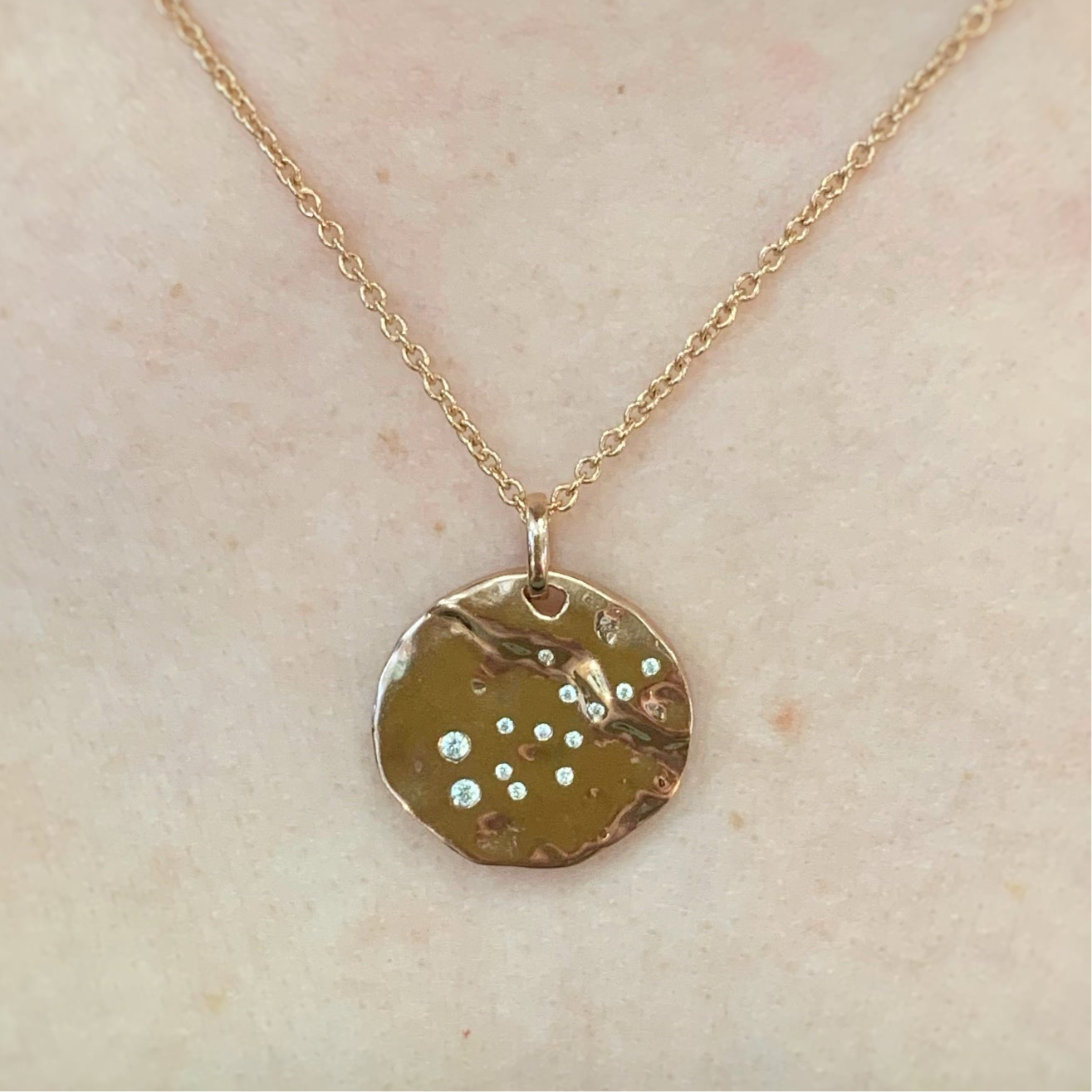 9ct Rose Gold Plated Star Sign Constellation Necklace