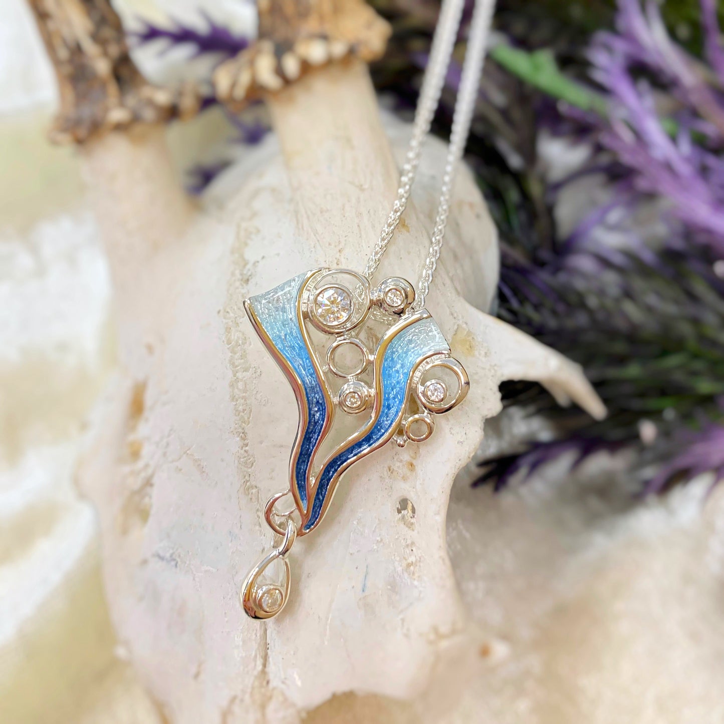 Sterling Silver Sheila Fleet 'Arctic Stream' Droplet Pendant