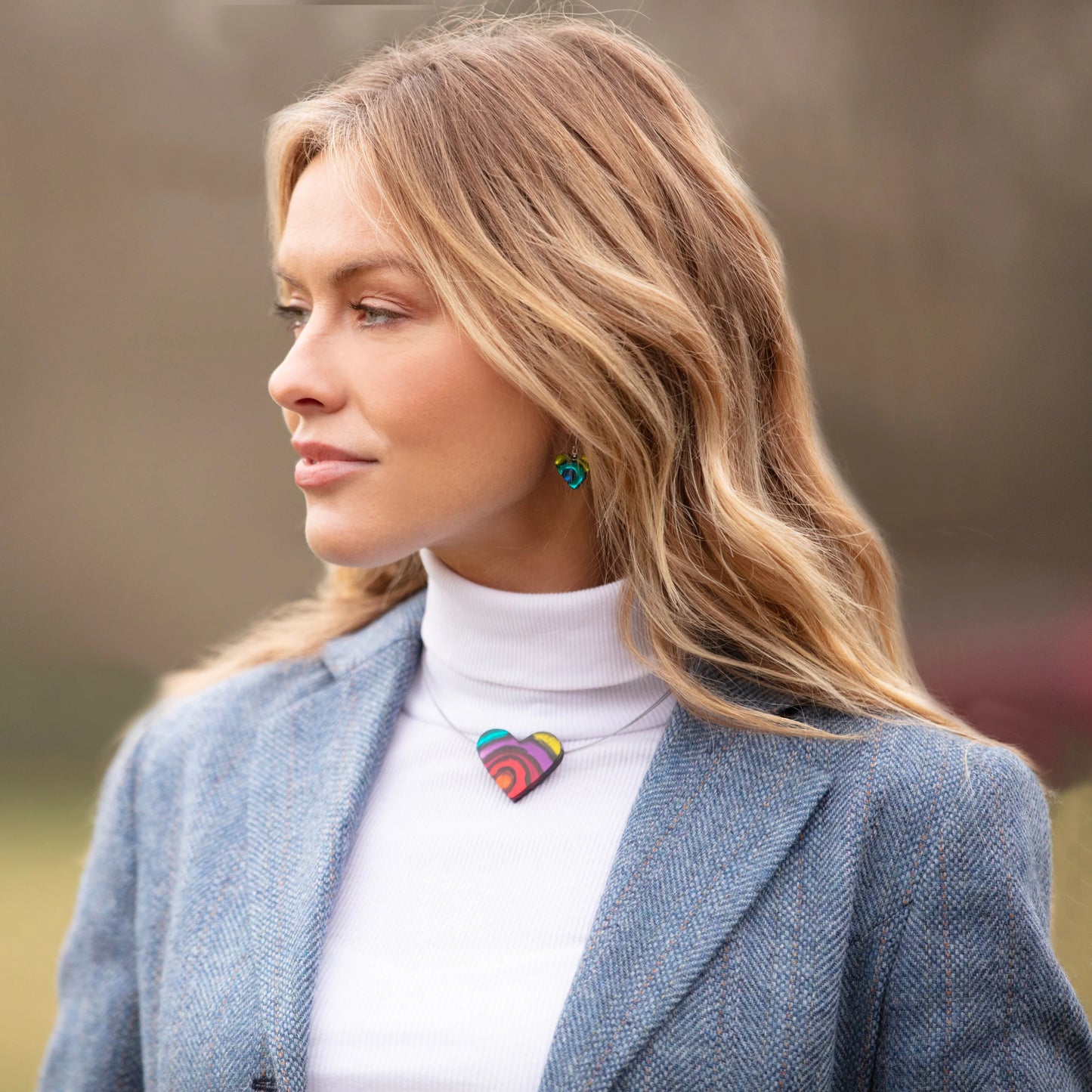 ‘Watch This Space’ Heart Necklace - Rainbow