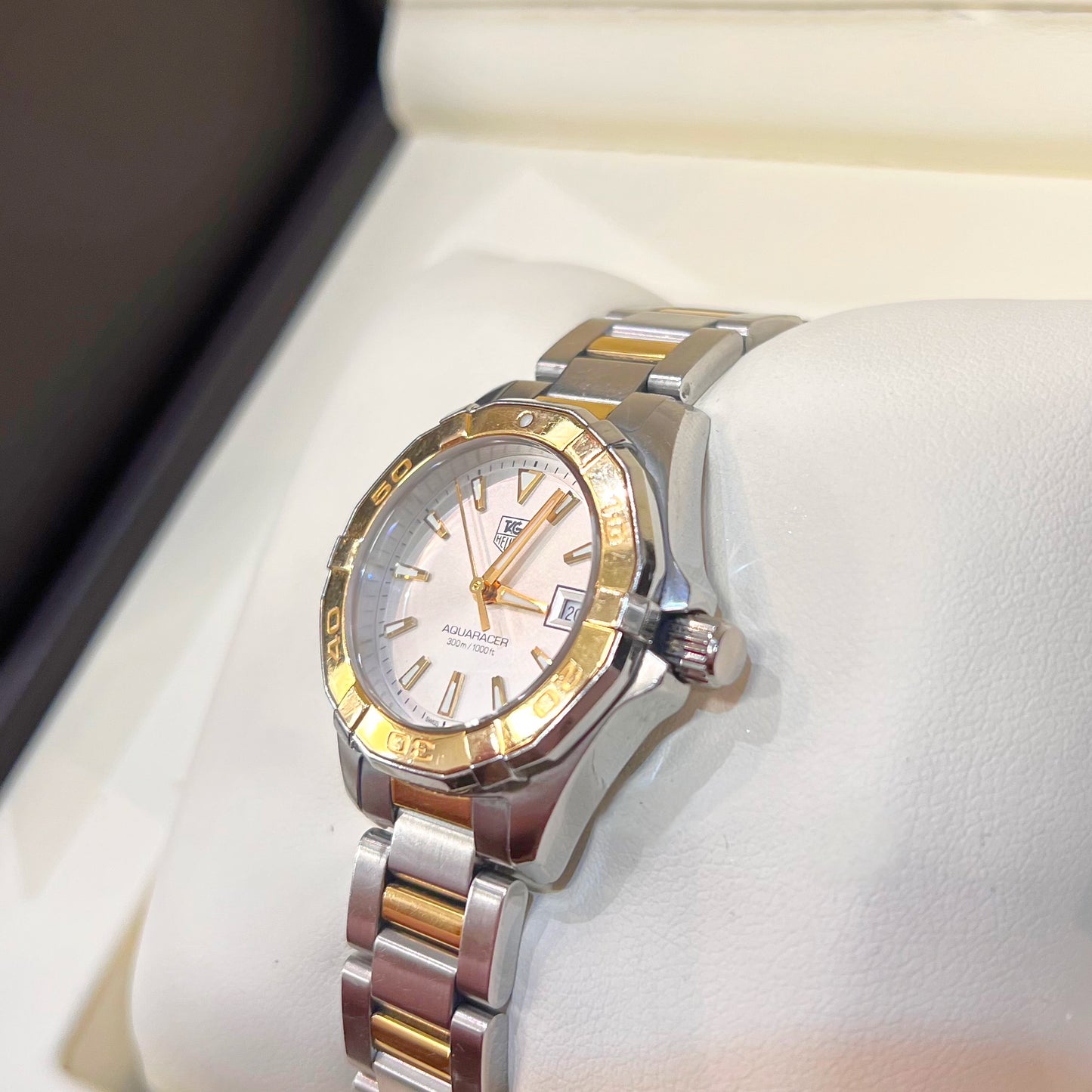 Pre-owned TAG Heuer Stainless Steel and Gold Ladies Aquaracer Watch