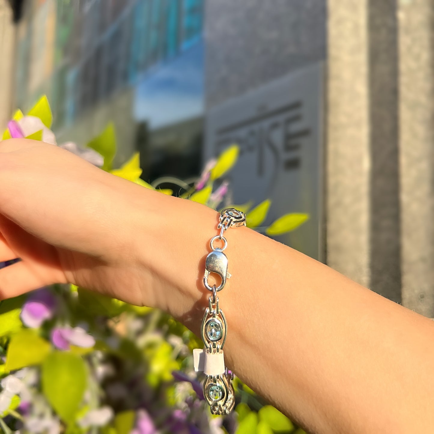 Sterling Silver Blue Topaz Bracelet