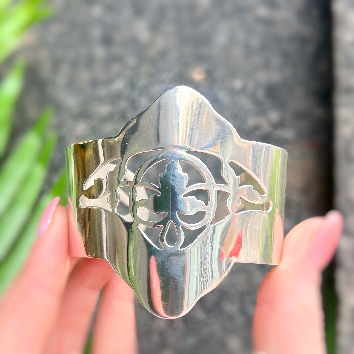 Vintage Sterling Silver Art Nouveau Cuff