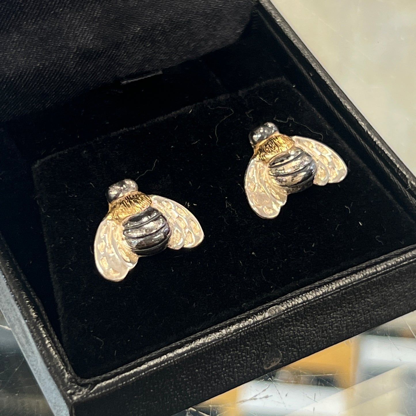 Paula Bolto Honeybee Design Sterling Silver Gold Plated Stud Earrings
