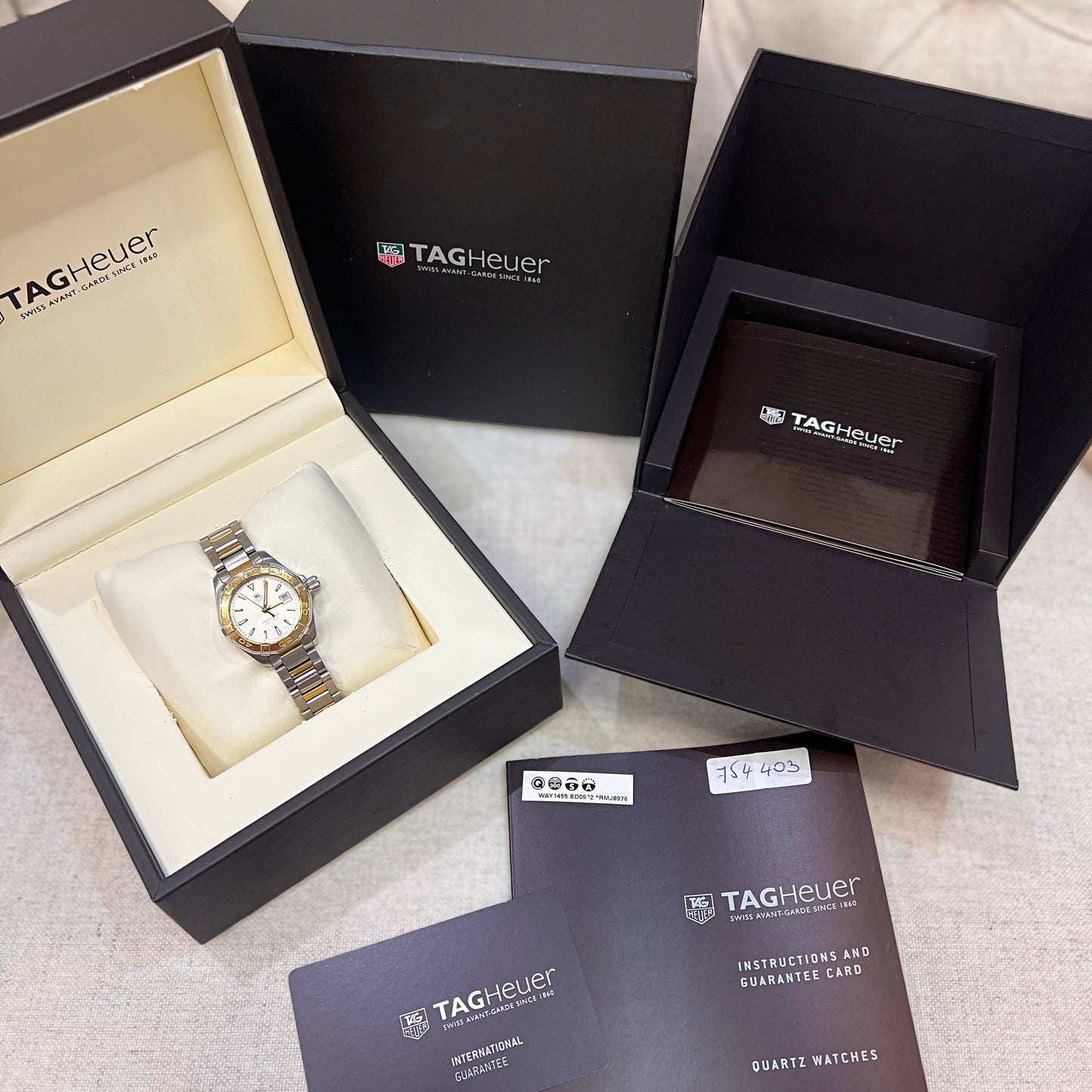 Pre-owned TAG Heuer Stainless Steel and Gold Ladies Aquaracer Watch
