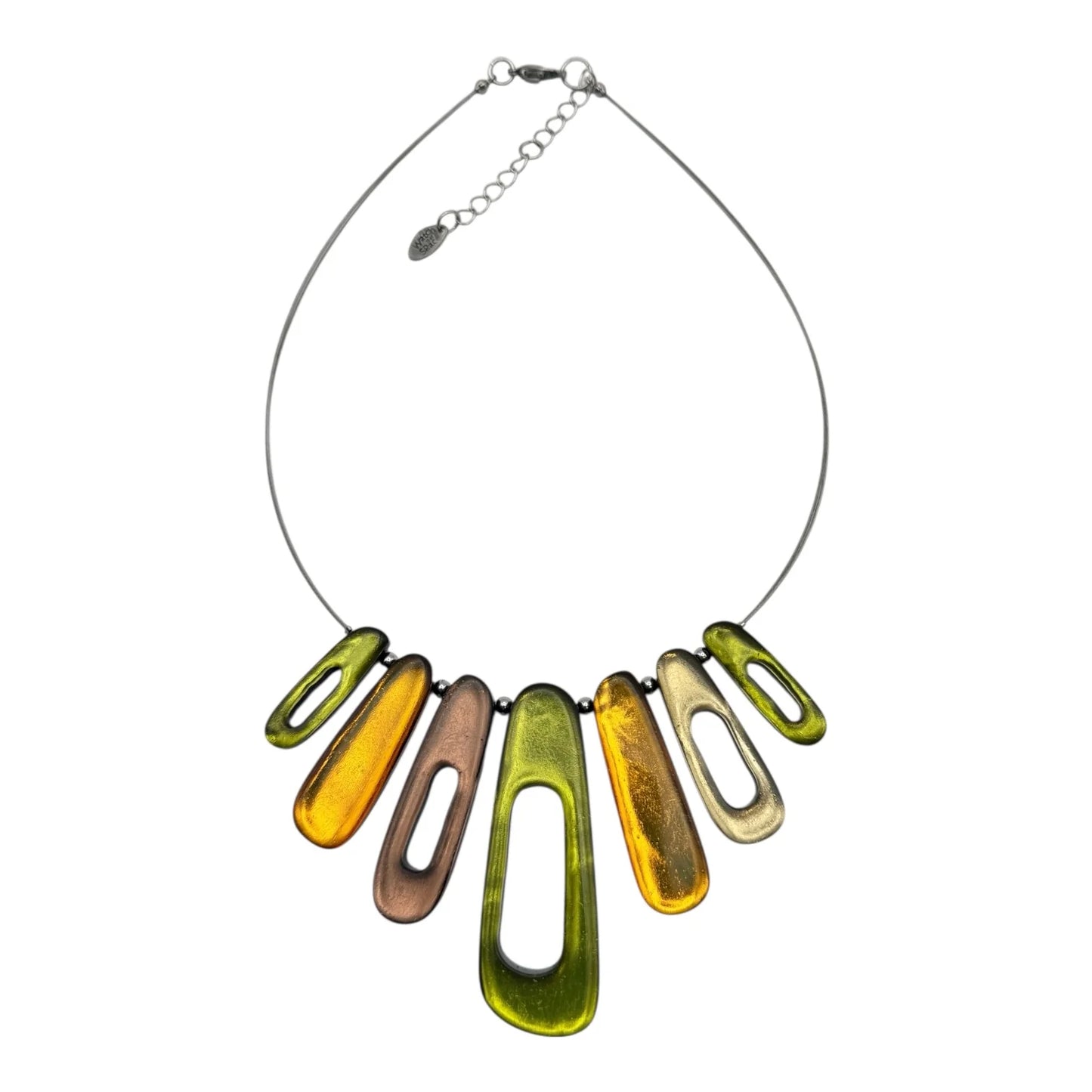 ‘Watch This Space’ Elongated Rectangles Necklace - Pistachio