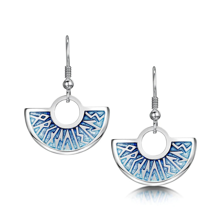 Sterling Silver Sheila Fleet Runic 'Orkney Isles' Drop Earrings