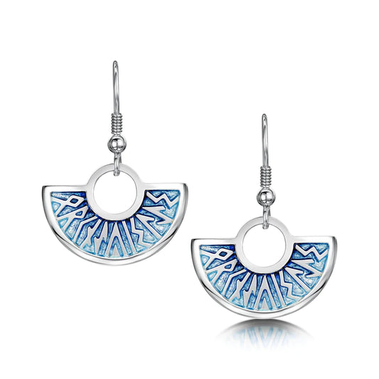 Sterling Silver Sheila Fleet Runic 'Orkney Isles' Drop Earrings