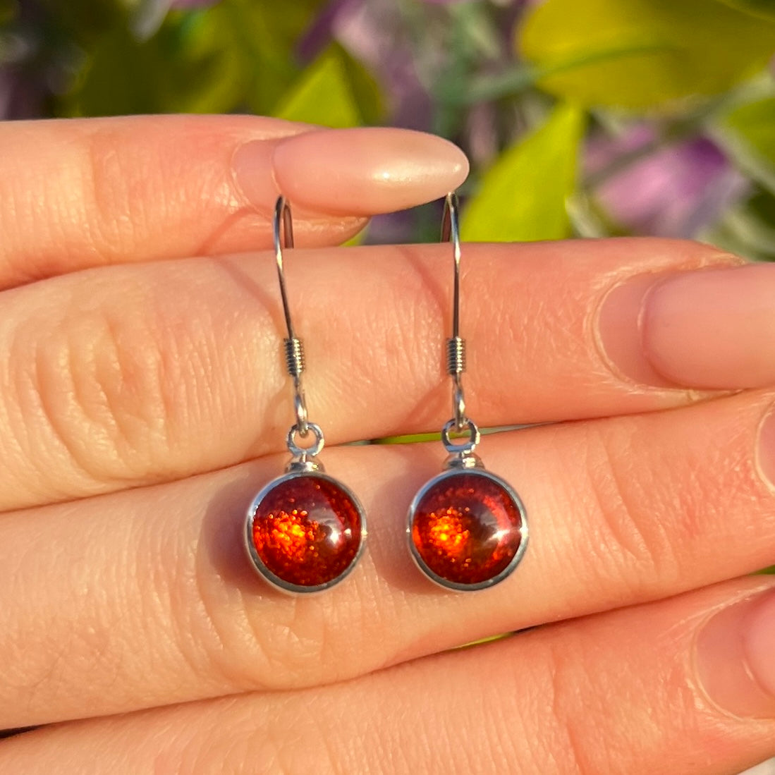 ‘Watch This Space’ Orange Dot Drop Earrings