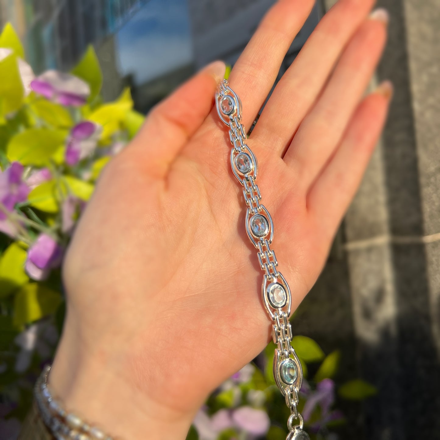 Sterling Silver Blue Topaz Bracelet