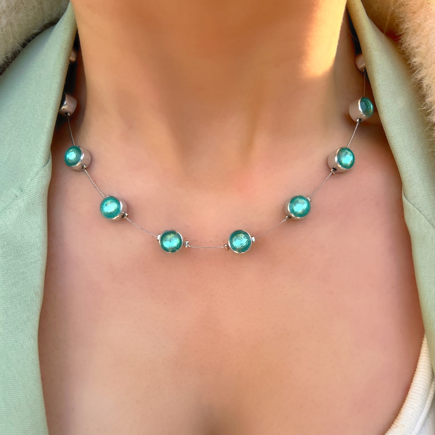‘Watch This Space’ Pale Blue Dot Necklace