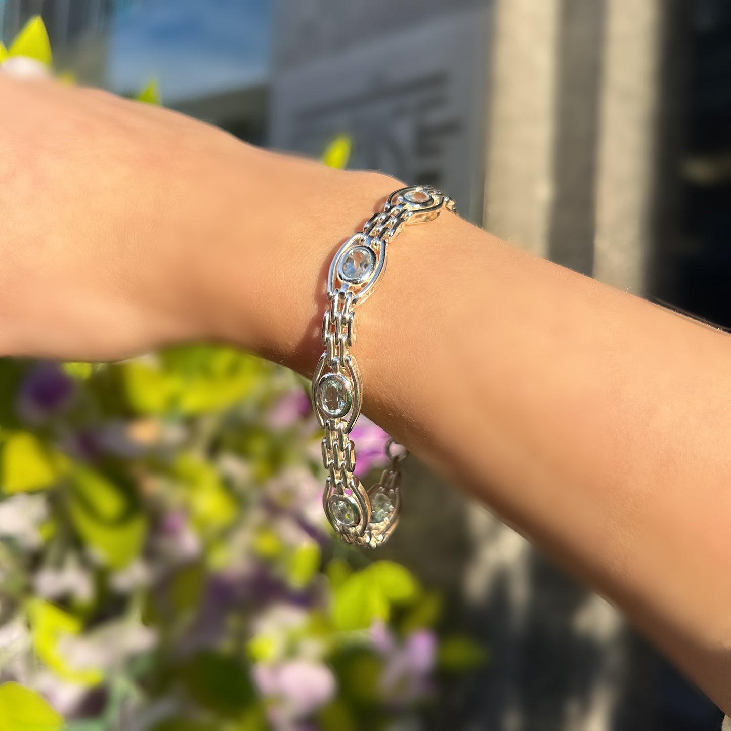 Sterling Silver Blue Topaz Bracelet