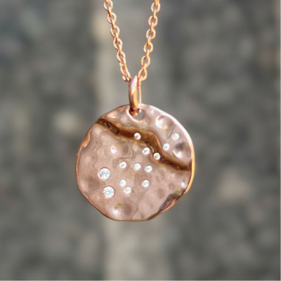 9ct Rose Gold Plated Star Sign Constellation Necklace