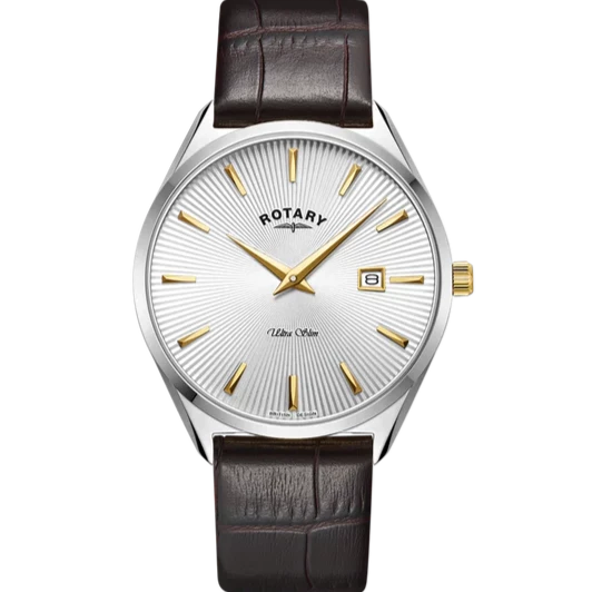 Rotary Ultra Slim Brown Leather Gents Watch