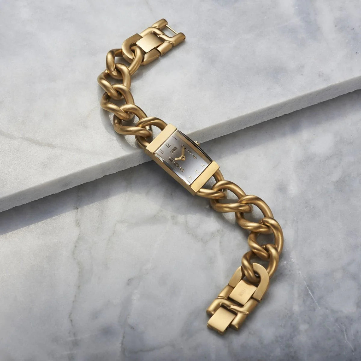 STORM Ladies Sansa Gold Steel Silver Dial Bracelet Watch