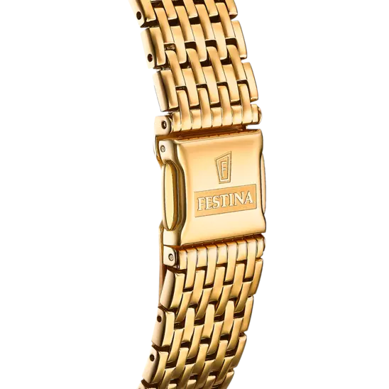 Festina Gents Swiss Made Gold Steel Watch