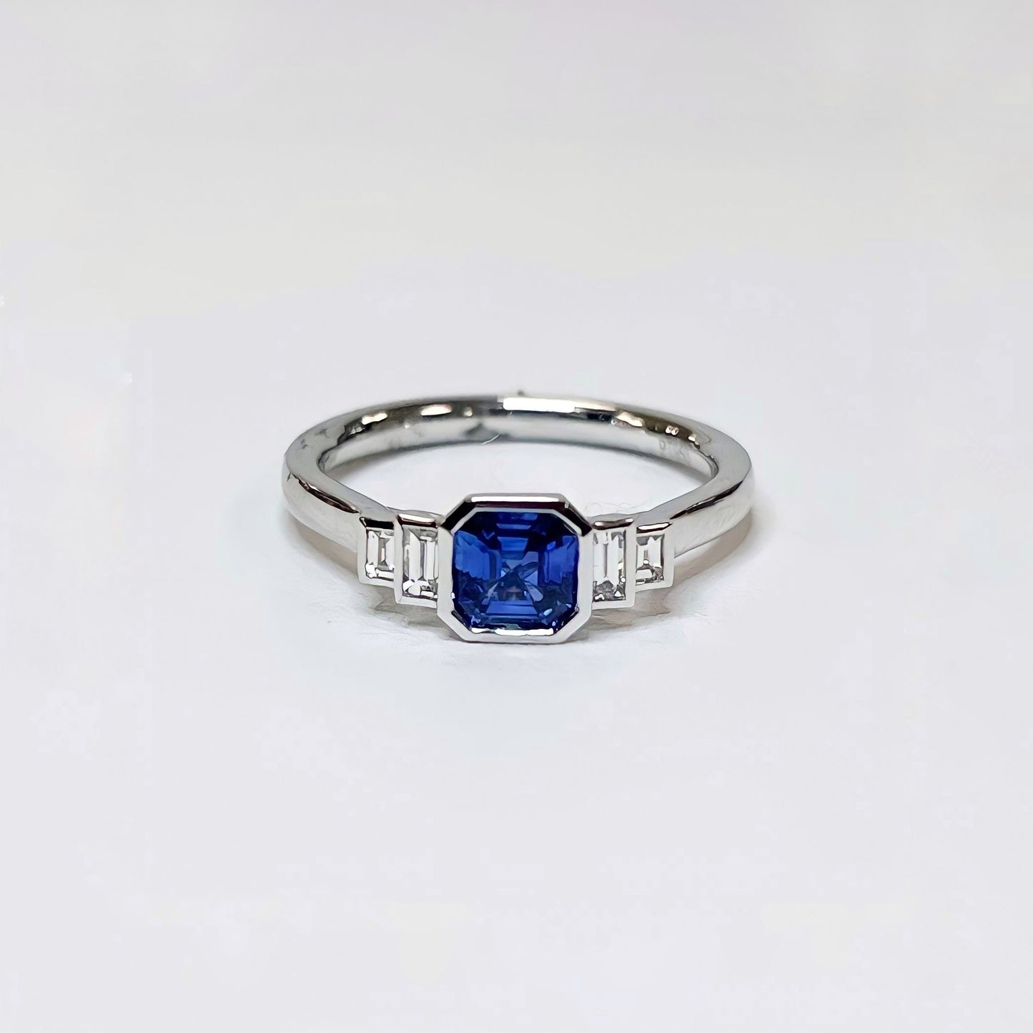 Mesmerising Platinum Tanzanite and Diamond Ring - Size M1/2